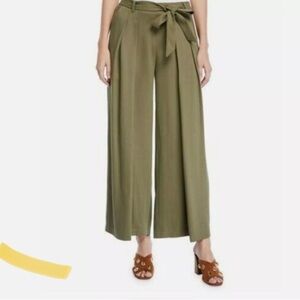 Eileen Fisher |  Olive Green Wide Leg Tencel Twill Pants Size 8 NWT